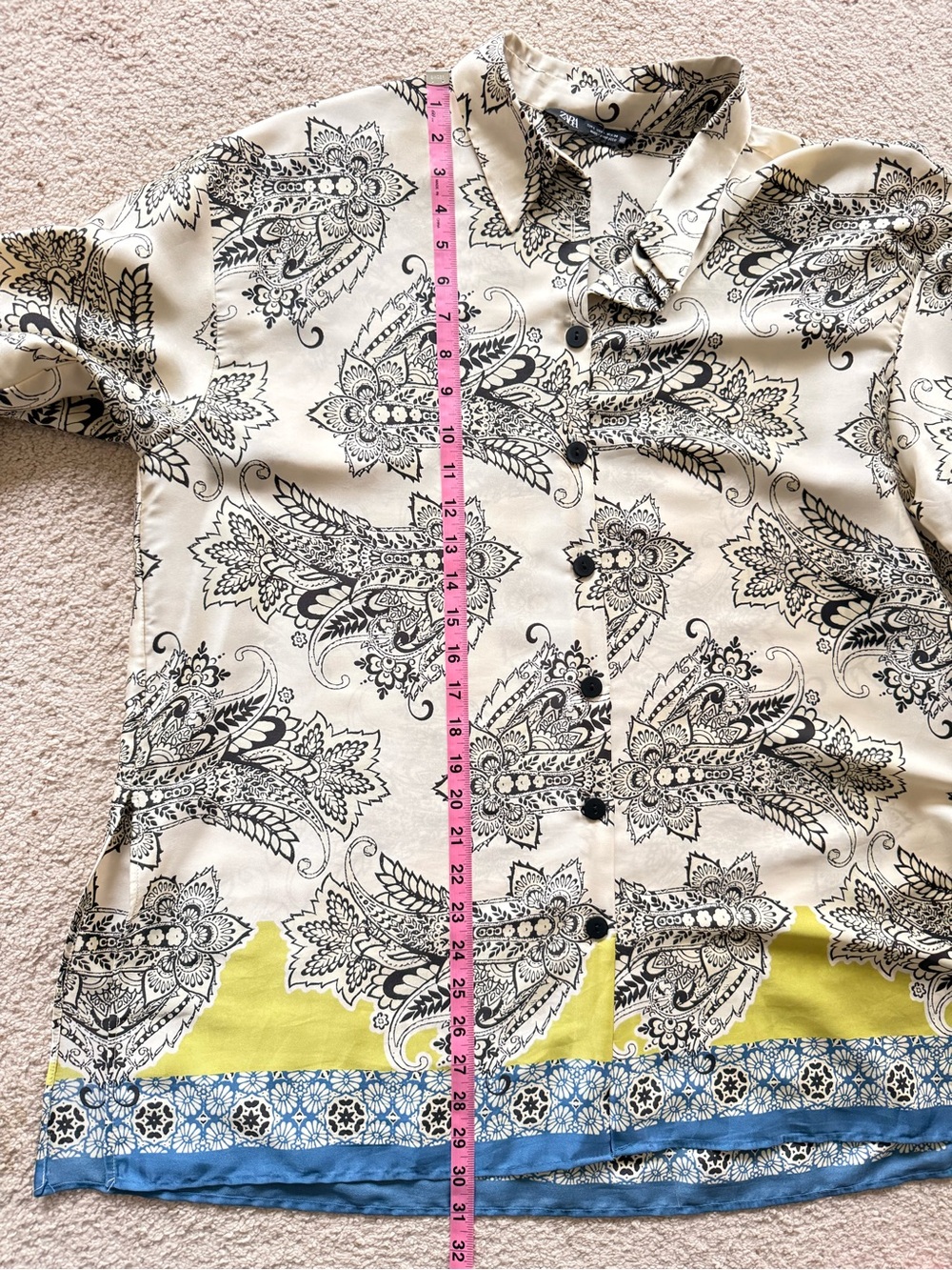Zara Cream Tunic with Black Paisley Print - Picture 6 of 13